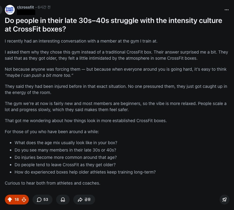 When I Asked Reddit — Late 30s and 40s in CrossFit, and the Direction We're Taking